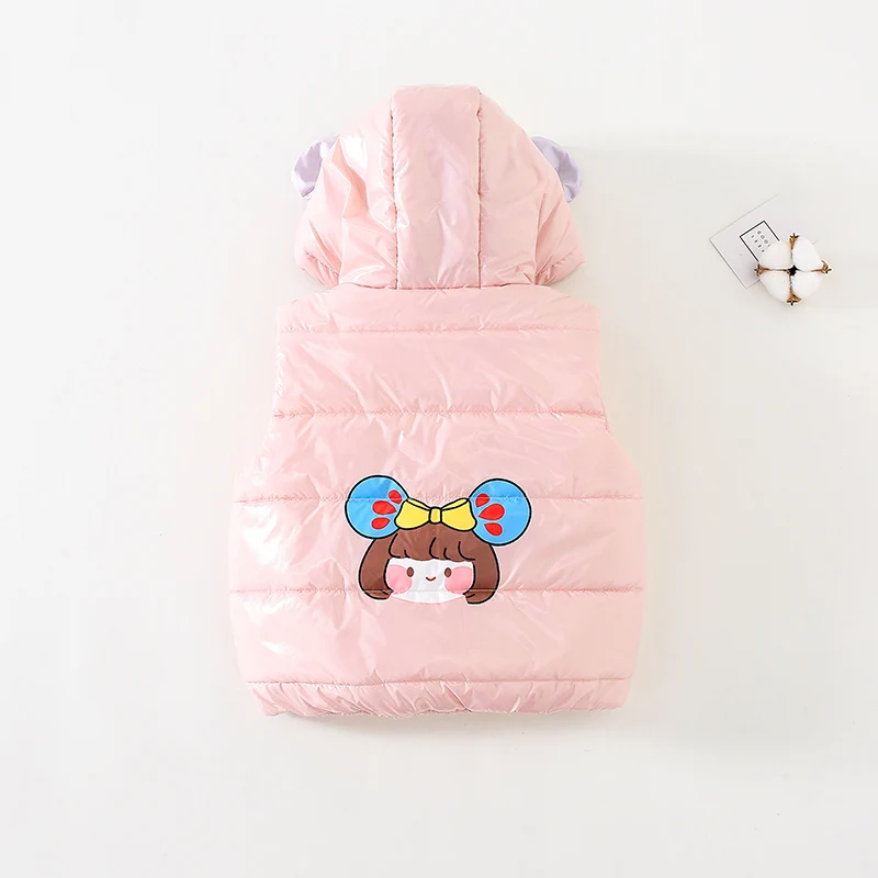 
Child Waistcoat winter Outerwear Coats Kids Clothes Warm Hooded Girls Vest For Age 1-7 Years Old 