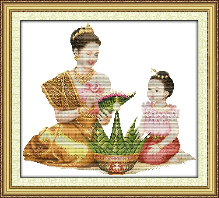 Two Portraits Reading Cross-stitch Kits Modern Family Arts