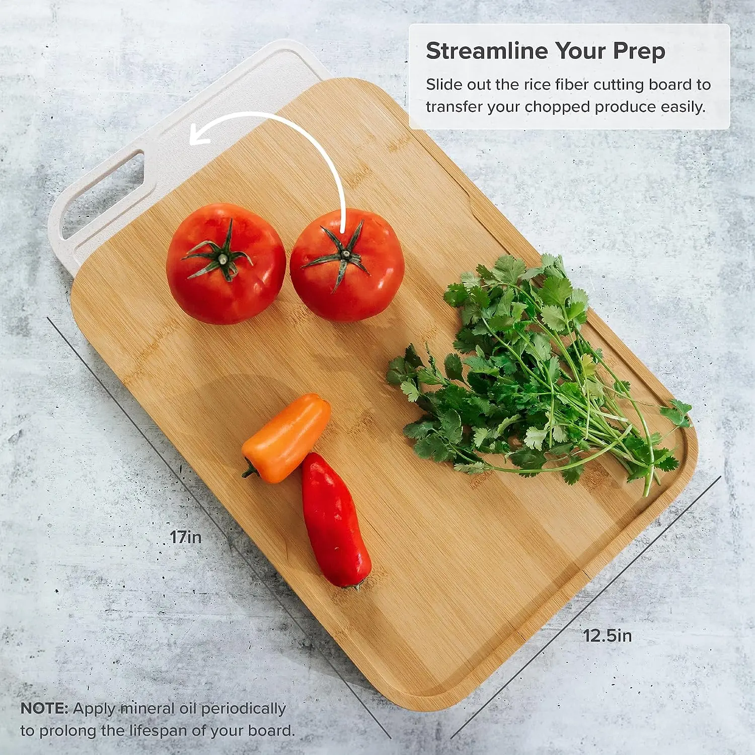 Combohome Best Selling Bamboo Chopping Cutting Board  2 Piece Kitchen Set, Non-Slip Rubber Feet with Juice Groove