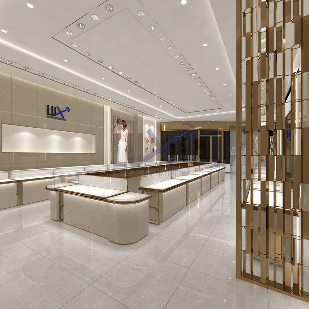 LUX Design Modern Luxury Jewelry Store Display Hot Sale Bespoke Jewelry Display Showcase High Quality Jewelry Display Stand