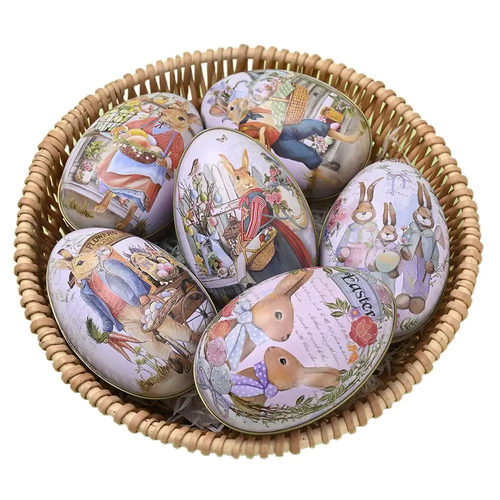 
 Новые пасхальные украшения, конфеты, ракушки для яиц, Пасхальная жестяная тарелка, яйца, кролик, железное яйцо  