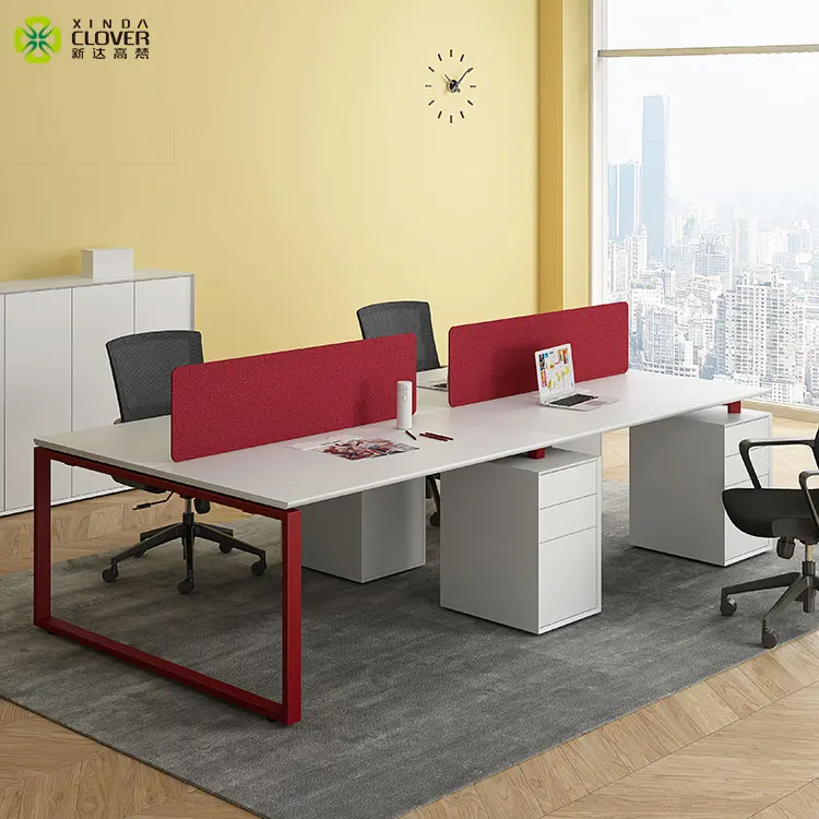 Modern Modular customized size 4 Person Office Table Desk Workstation Office Furniture