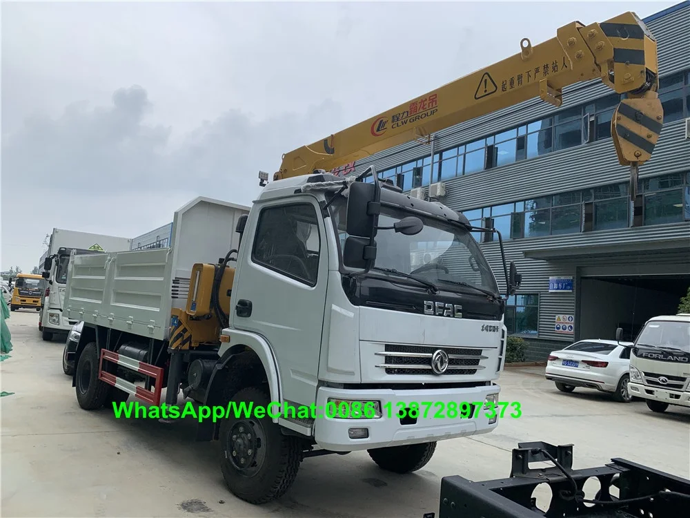 Dongfeng 4*2 Mobile Crane Truck 6 Wheels Truck Cranes/3 Ton Truck Mounted Crane For Sale