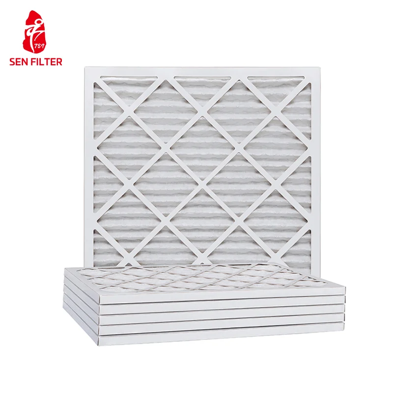 Foldaway Pleated Pre-Filter AC Systems Synthetic Fibre Paper Frame New Condition Panel Filter Restaurant Industries Cardboard