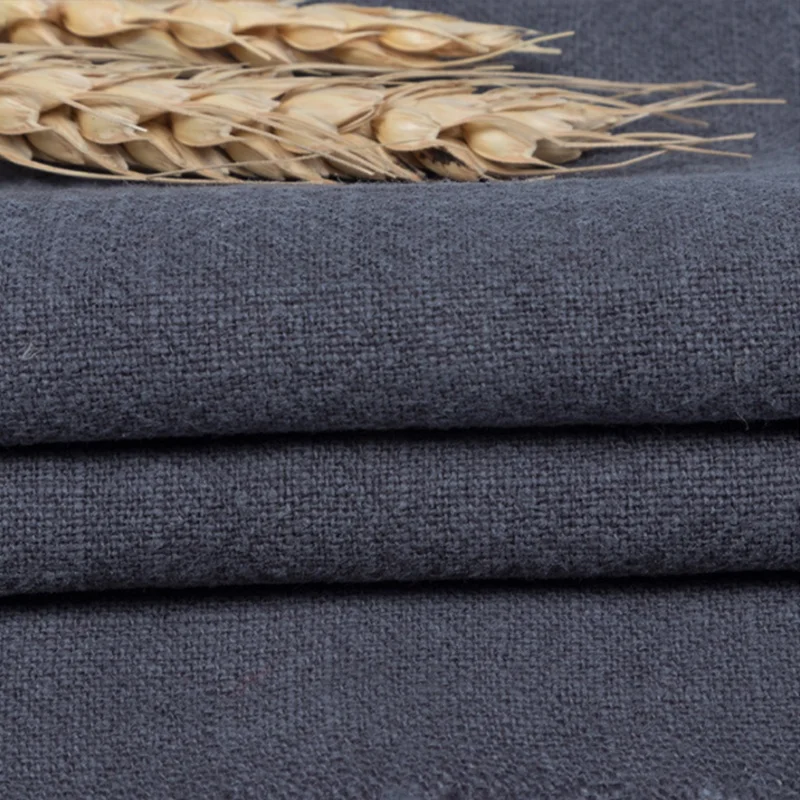 Traditional sand wash ramie/cotton fabric solid colour braided bamboo cotton blend fabric for clothing home