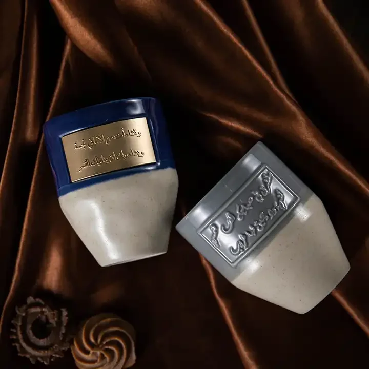 Oman Arab Emirates Kuwait Text Coffee Cups Handmade Custom Logo Saudi Arabic Text Ceramic Water Coffee Tea Mug Cup