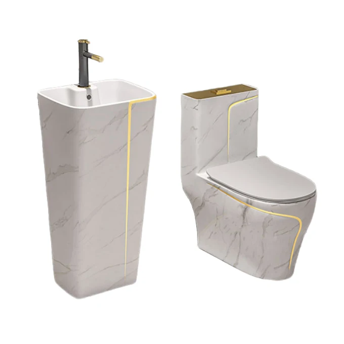 Inodoro Con Lavamanos Sanitary Ware Suite Ceramic Art Washbasin Commode Yellow Wc Toilet Sets Bathroom