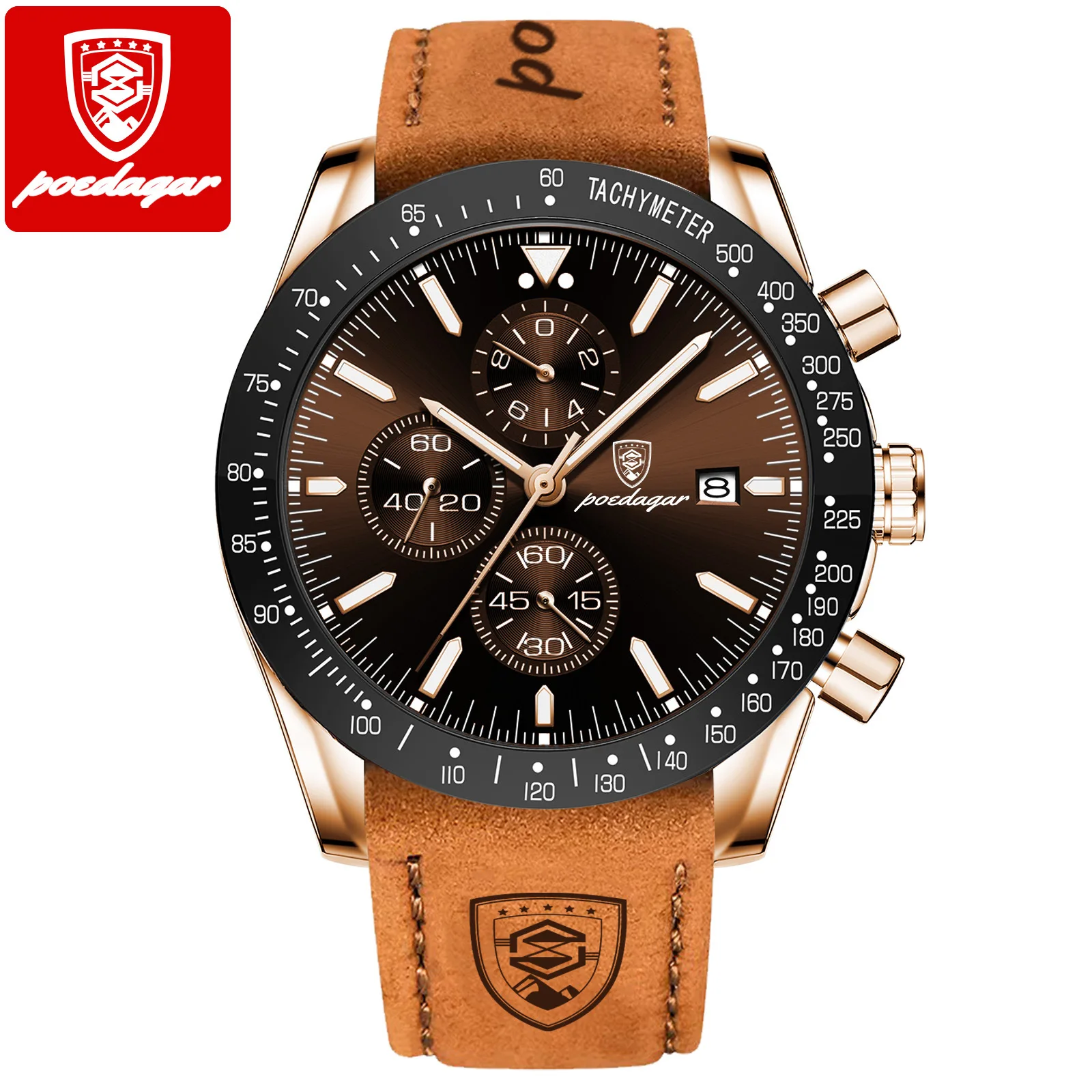 POEDAGAR 988 Factory Direct Sale Novelty Top Brand New Arrival Chronograph Low Price Men Quartz Watch with Stainless Steel Band