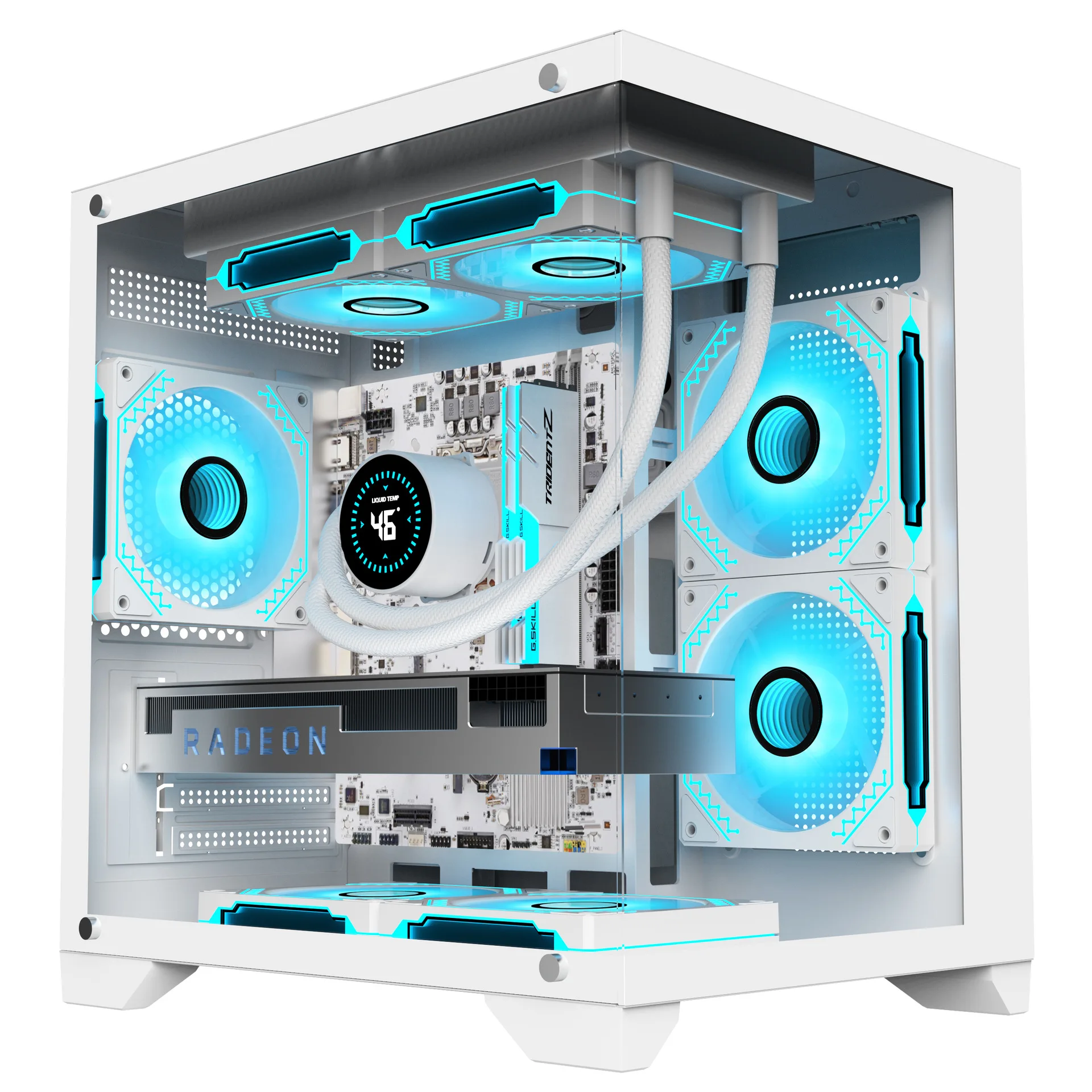 OEM Gaming Pc Cases Mid Tower Computer Case M-ATX / Mini-ITX Tempered Glass Pc Case