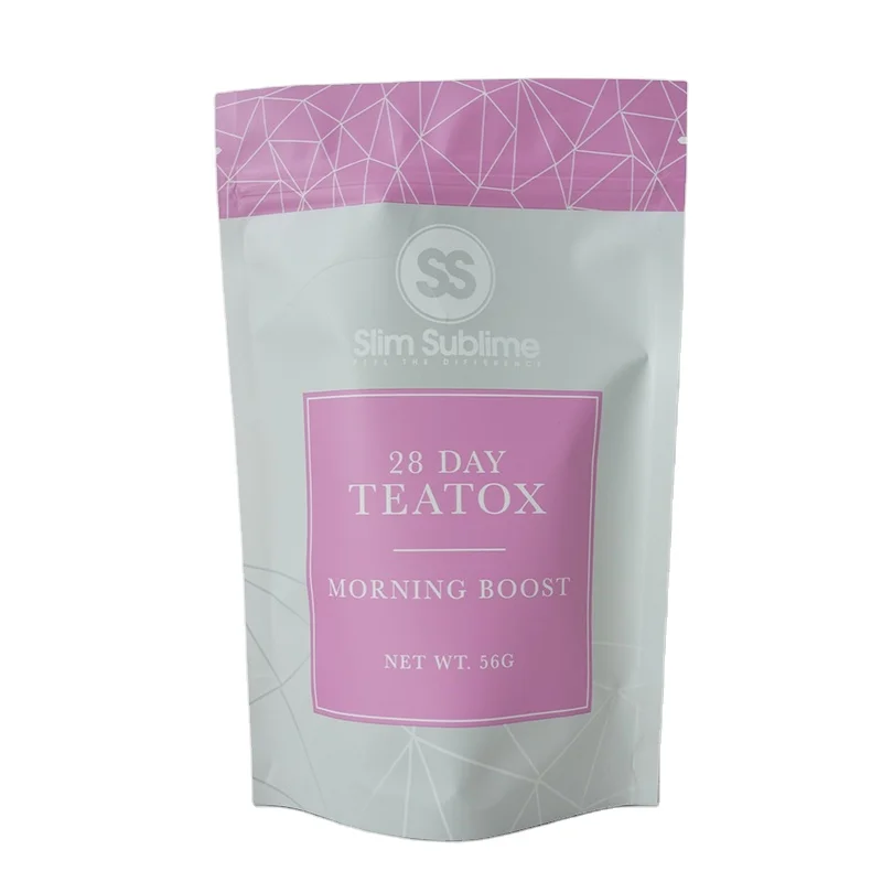 Custom logo plastic reusable heat seal stand up empty tea packaging bags