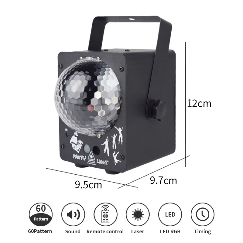 Factory EXW LED  Rgbw Disco Magic Ball Lamp  60 Patterns  Decorations AUTO Remote DJ  Beam Laser Stage Light For KTV Club Bar