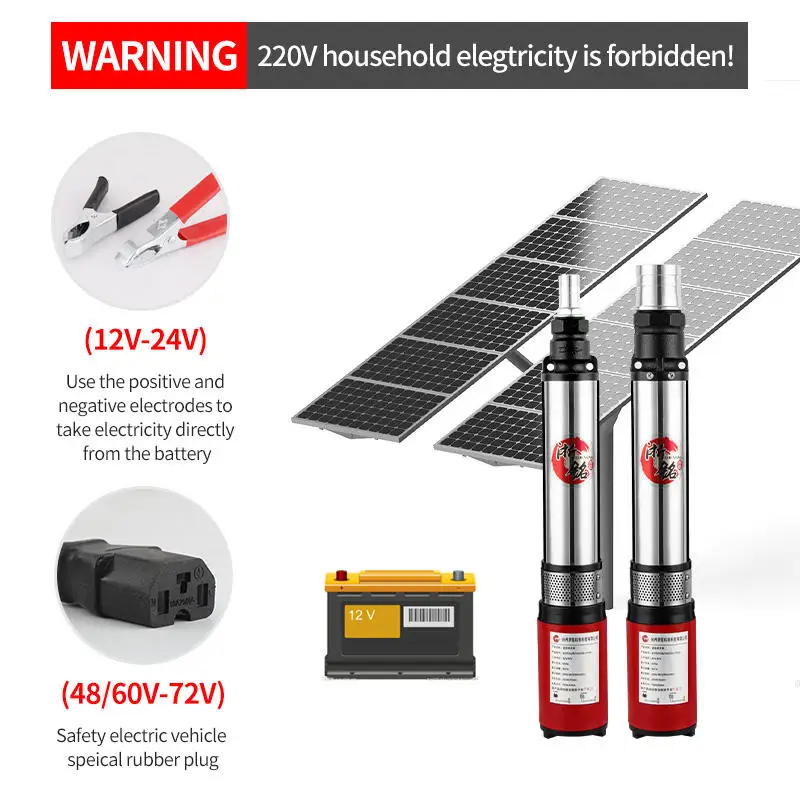 2023 Zheming 1Hp Submersible Dirt Solar Pumping Machine Solar Water Pump Deep Well