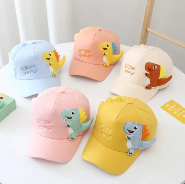 2-8Years Children Baseball Cap Cartoon Dinosaur Girls Boy Cute Snapback Cap Sunscreen Baby Hat Kid Headwear Custom Logo