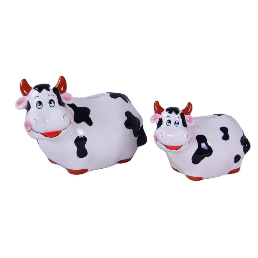 New design ceramic bank piggy bank ceramic animal cow coin bank