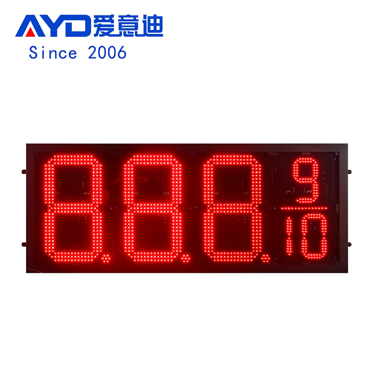 Gas station gasoline price display screen wireless remote control price card single-sided 16-inch red number 8889/10