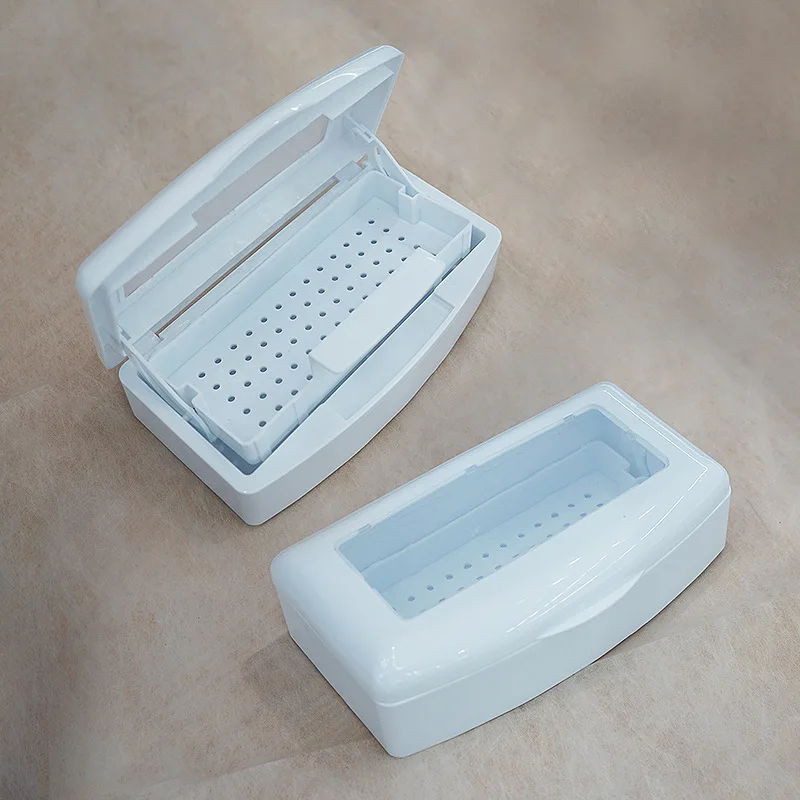Professional Plastic Manicure Nail Box Clipper Tweezers Nail Art Sterilizer Tool Salon Nail Sterilizer Disinfection Box