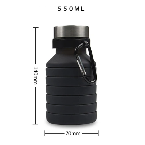 Amazon Hot Selling Outdoor Portable Collapsible silicone Water Cup Magic Spiral Folding Telescopic Silicone Water Sport Bottle