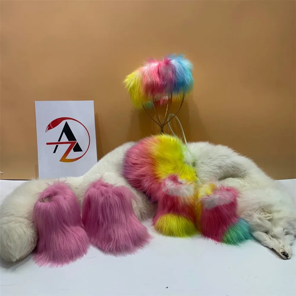 1 пара, разноцветные меховые шубы для малышей, рюкзак и сапоги из искусственного меха