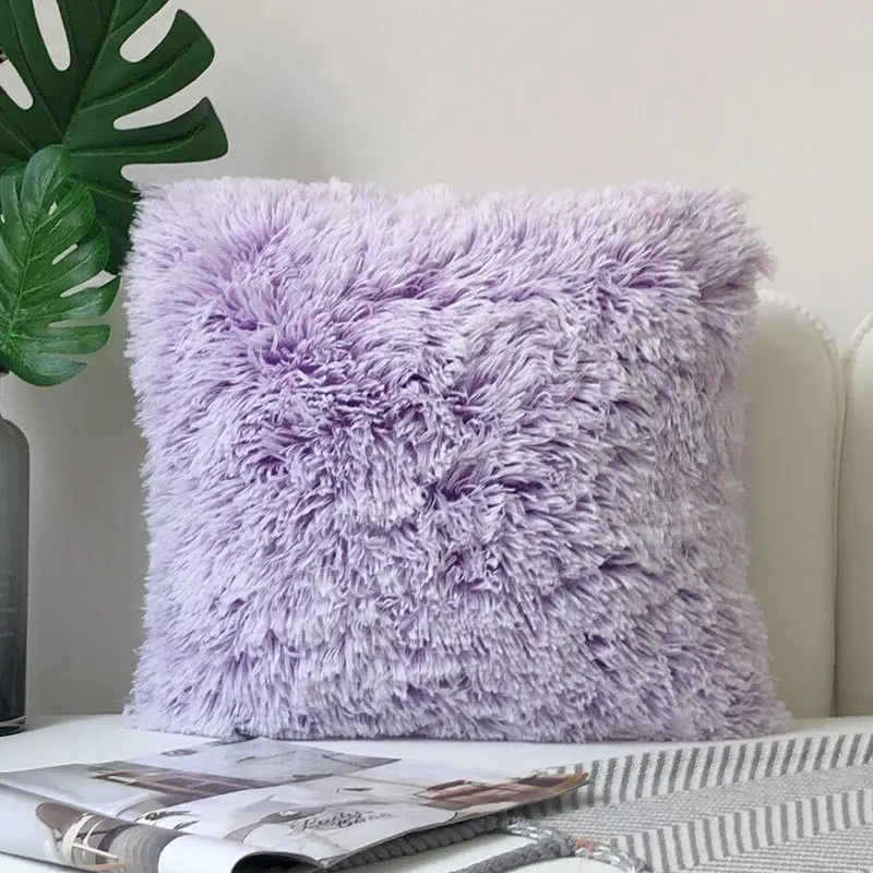 Wholesale Warm Soft Plush Faux Fur Throw Decorative Pillowcase Cover For Winter