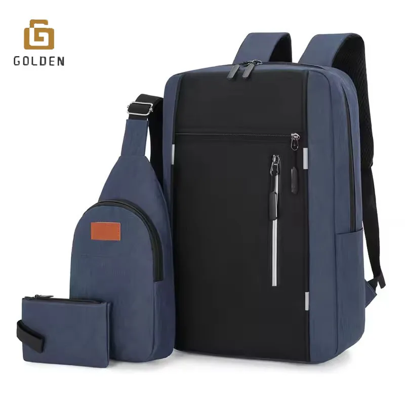 Golden Luxury Large Capacity Fashion Laptop Backpack Ultra Slim Laptop Backpack Waterproof 18 Inch Backpacks For Laptops Logo
