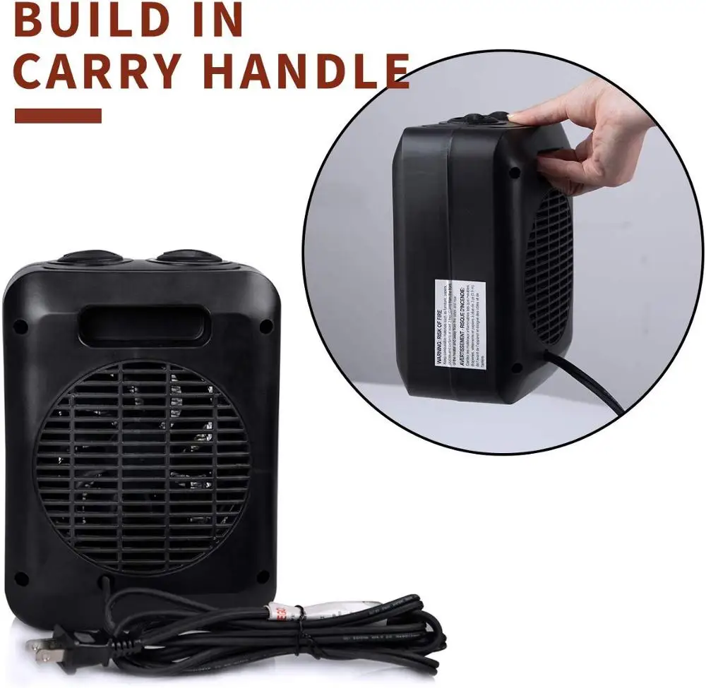 1500W ETL listed electric portable ceramic space heater with thermostat