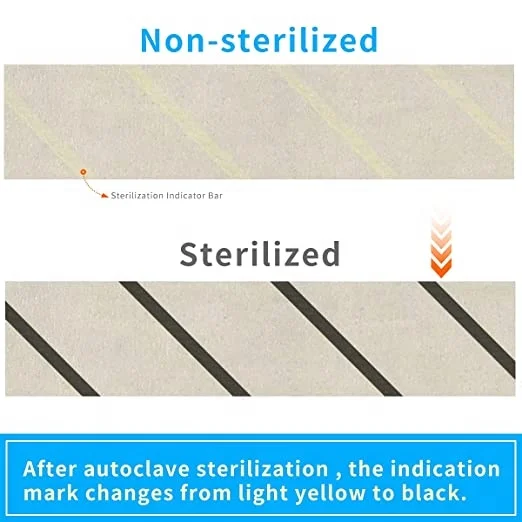 Hospital Supplies Autoclave Medical Sterilization Indicator Tape, also known as Steam Indicator Tape.
