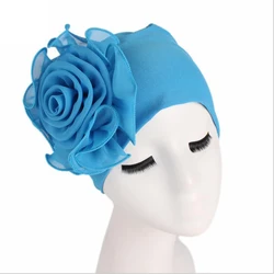 Women Flower Elastic Turban Beanie Head Wrap Chemo Cap Hat