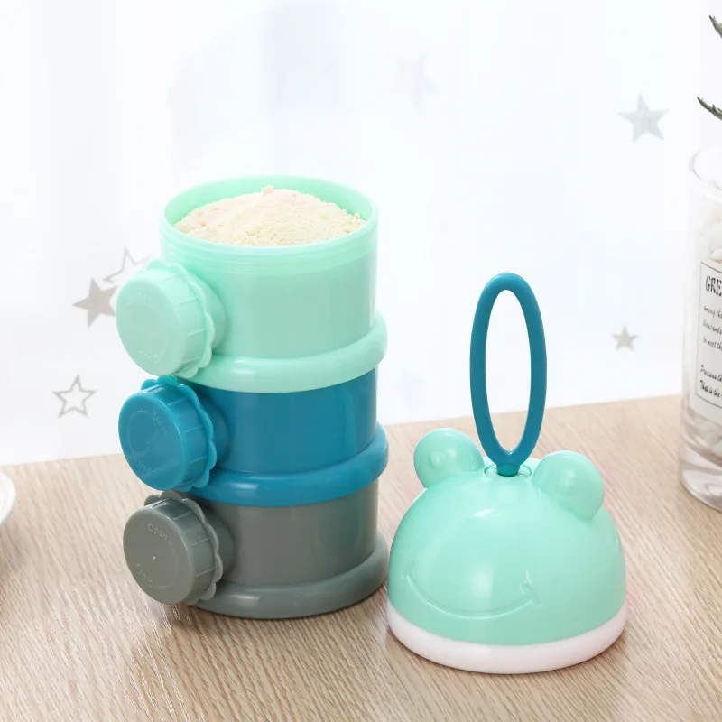 New portable infant feeding formula dispense 3 grid practical box food milk powder container