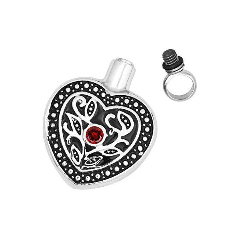 new factory Stainless Steel custom love heart birthstone Czech diamond crystal openable cremation urn pendant souvenir Christmas