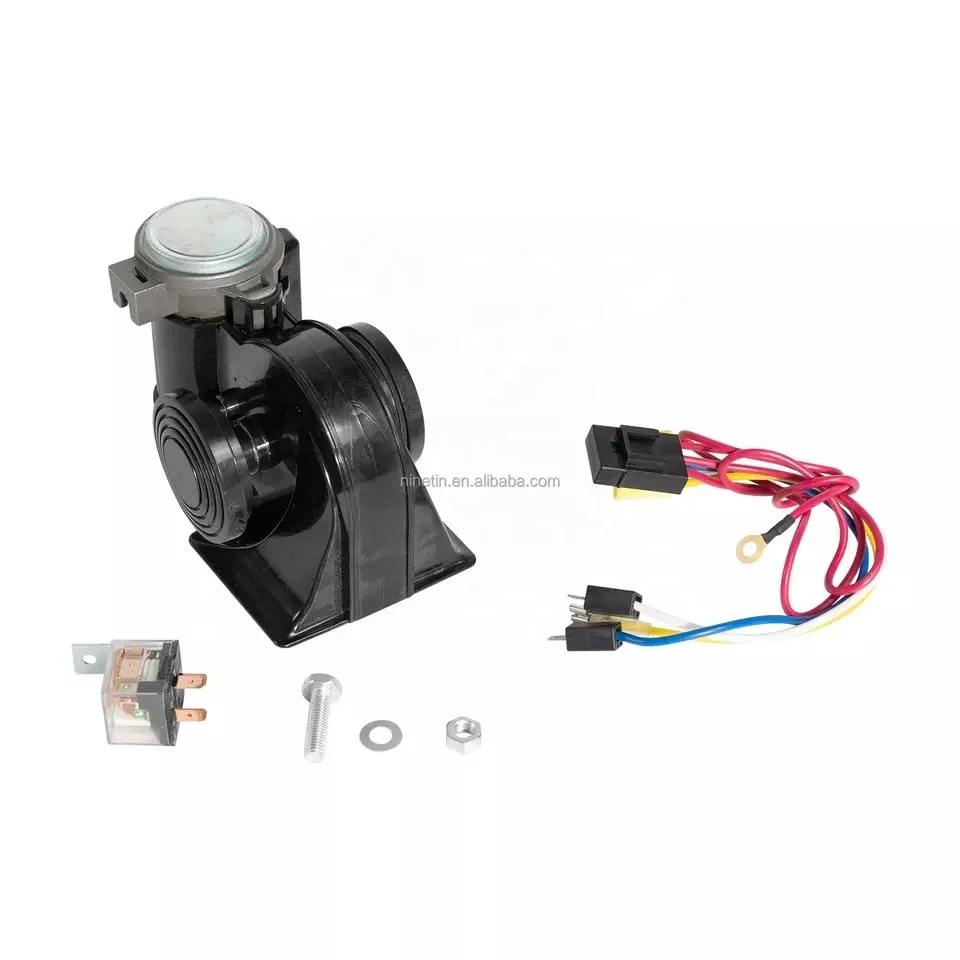 Wholesale customized black finishing 12v electric solenoid snail air horn for universal truck