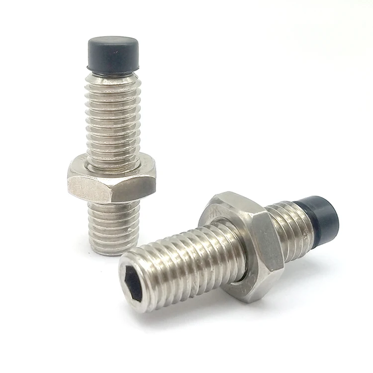 RTS USS3~8 Nylon Tip Set Screw Alloy Stopper Bolts With Straight Bumpers