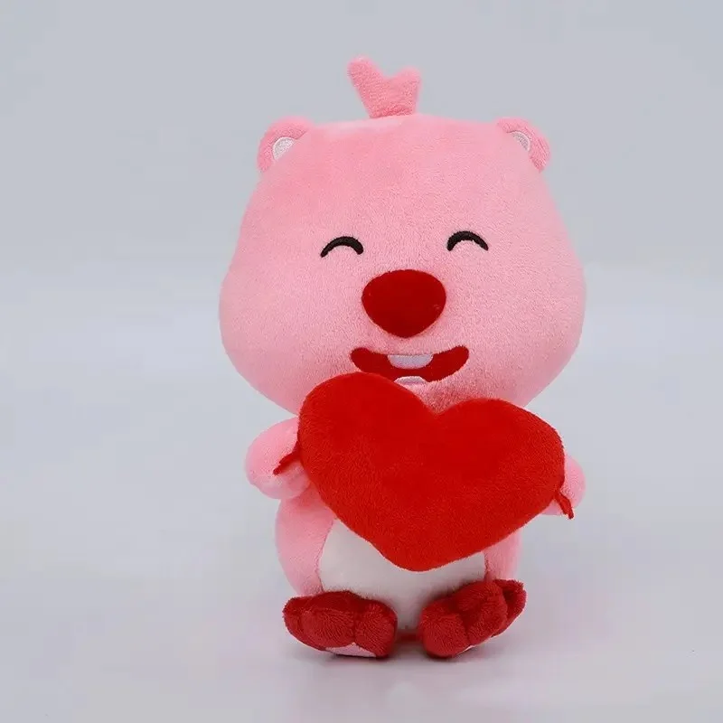 Hot selling product LOOPY stance base stuffed beaver figurine decorative cute pink beaver plush model action toy anime amplified
