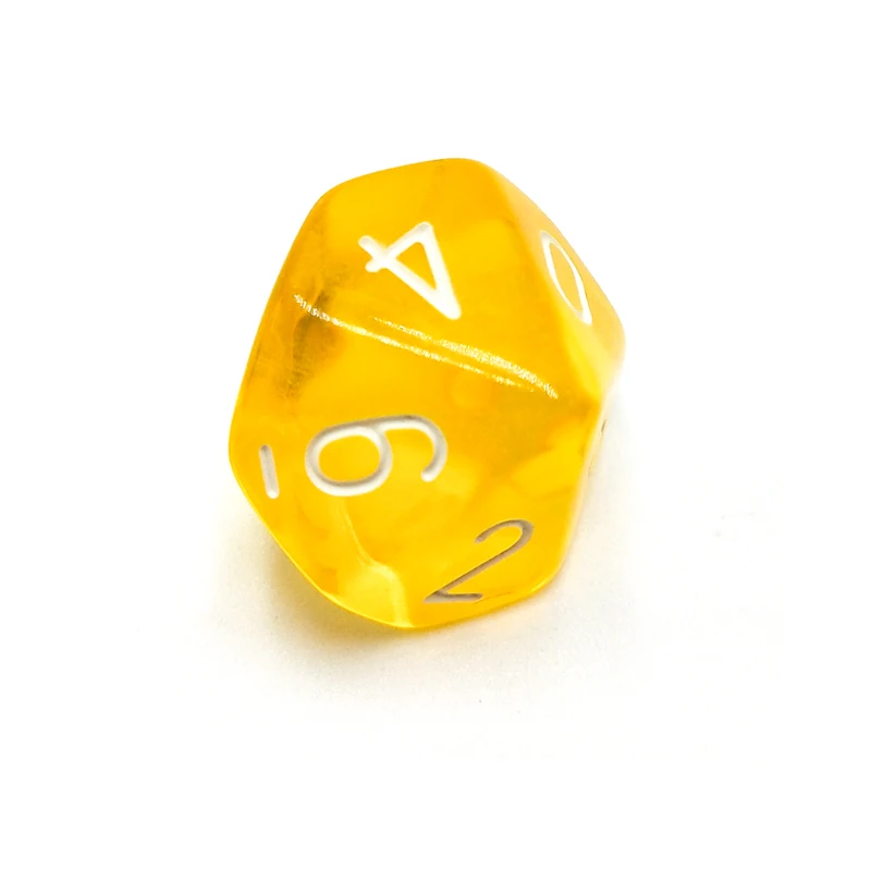 Wholesale 10-sided Plastic Game Dice Available in a Variety of Transparent Colors