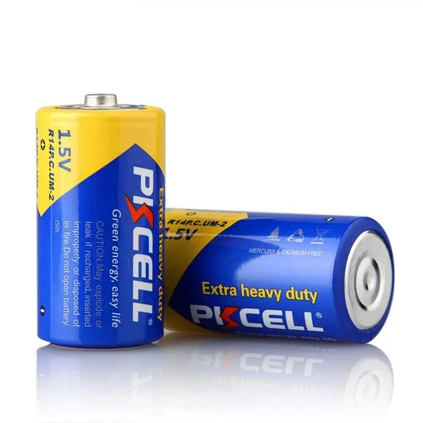 PKCELL 1.5v carbon zinc batteries c size r14p battery for Flashlight