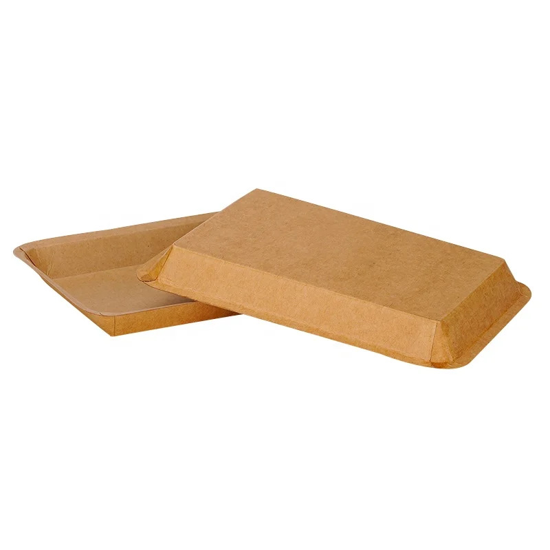 Food grade kraft paper disposable snack hotdog street food plate trays