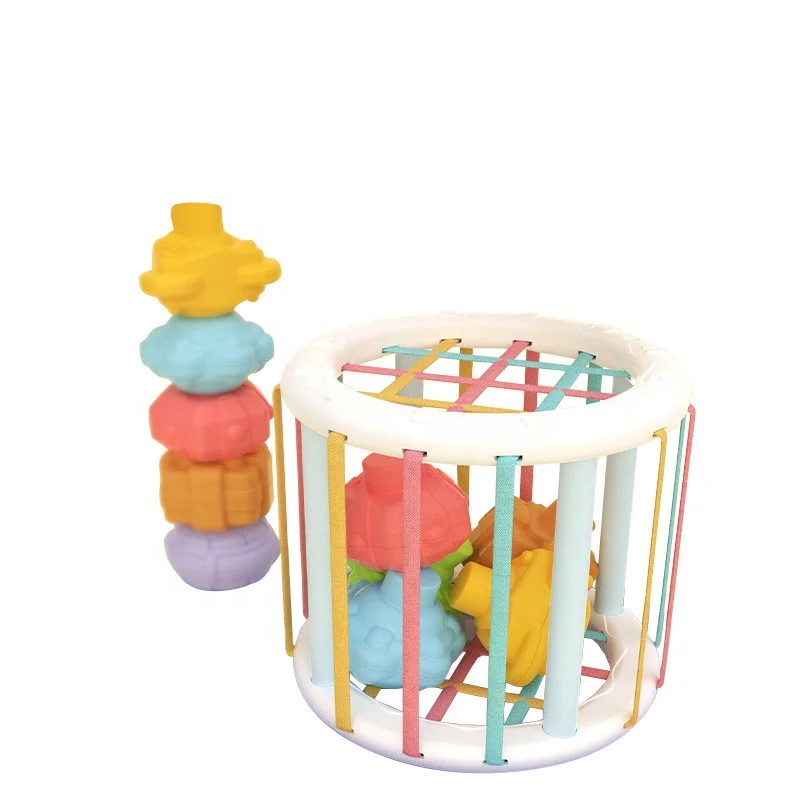 Baby montessori educational Colorful Shape Blocks Sorting Game Baby Fun Shove Shove Toy Kids grips exercise sensory toys