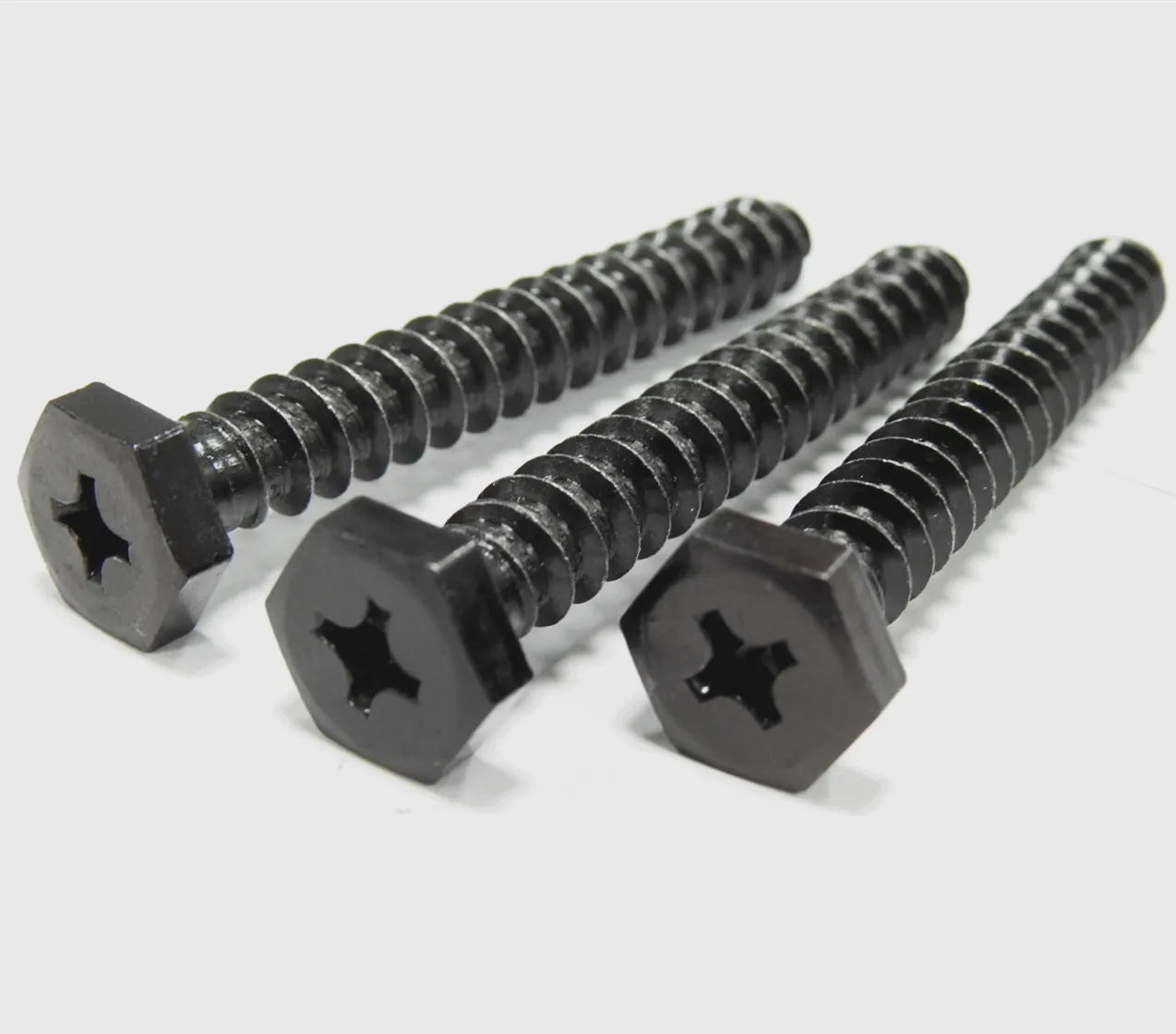 Hexagon cross head Self Tapping Screw Steel Cross Head M8*60 black zinc material 1022 black bolt suitable for furniture