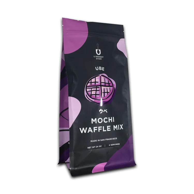 
Custom printing box shaped quad seal pouch for drinking tea powder packaging distributor In US/EU/UK Market 