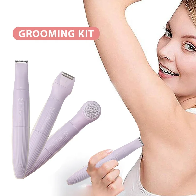 3-In-1 Women Shavers Electric Wet And Dry Body Bikini Hair Trimmer Kit Hair Clipper Removal Device For Women