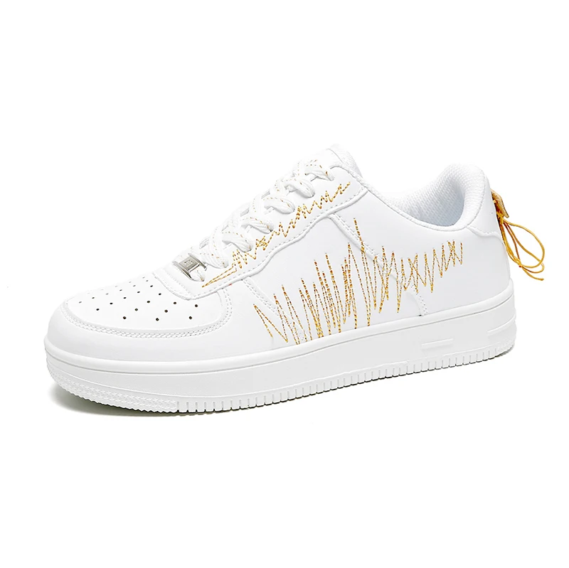 World-Win Custom Genuine Leather Shoes Unisex Amazon supplier low Moq custom logo brand fashion Air sneakers  for men