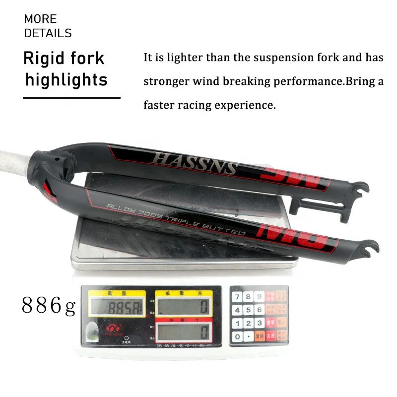 hot sale HASSNS M6 Aluminum alloy 26 27 5 29er Disc Brake rigid mtb fork