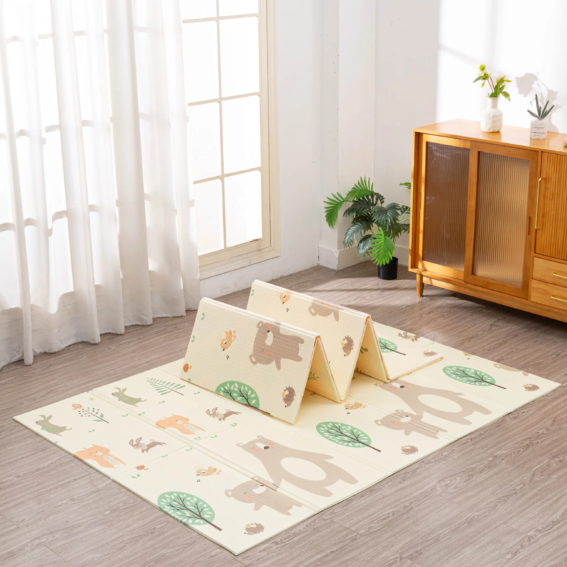 Arrivals elephant Factory Custom baby foldable play matExtra LargeelephantchildproofFabricPad RugPrinted