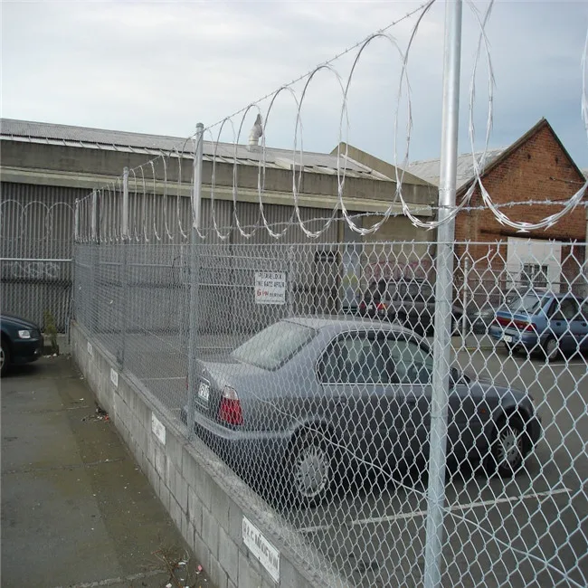Chain Link Security Fence with Razor Barbed Wire for High Level Security