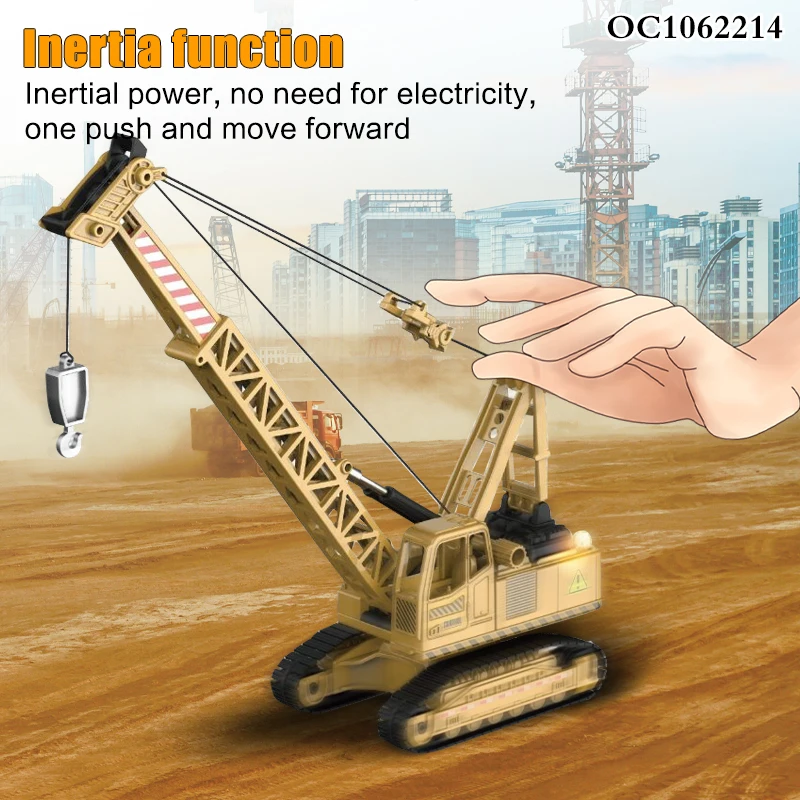 Wholesale free wheel alloy engineering diecast series truck toy small scale model simulation crane toys for boys