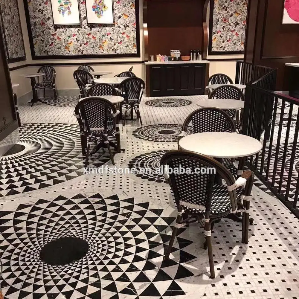 Italian marble lobby flooring design flower waterjet marble tiles design floor pattern