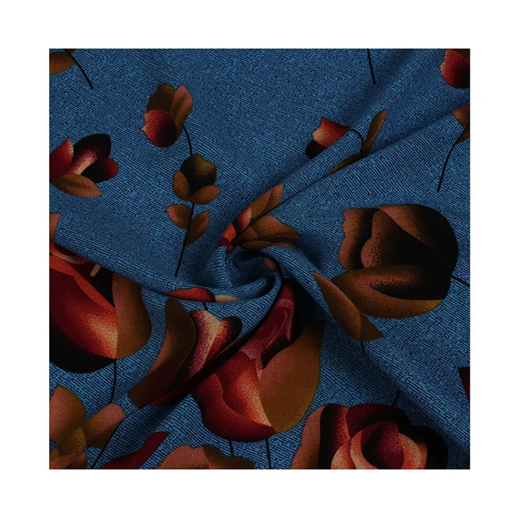 Smooth Hand Feeling Floral Digital Printed 100% Rayon Fabric