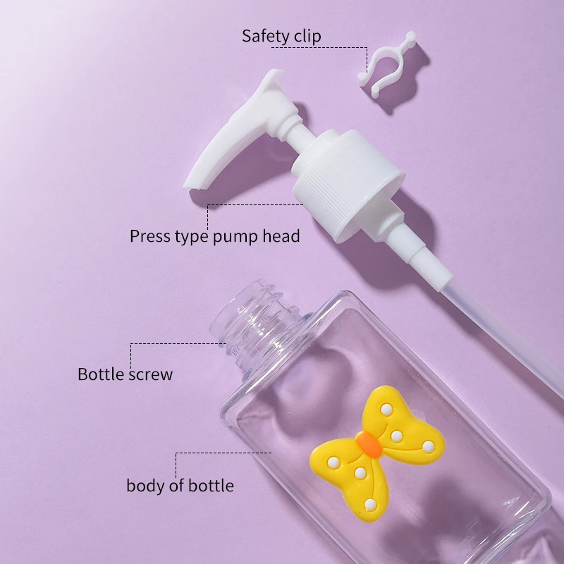 LMLTOP 80ml 100ml Empty Plastic Pump Bottle LM737 740 Carton Sticker Transparent Square Lotion Travel Liquid Dispenser Bottles