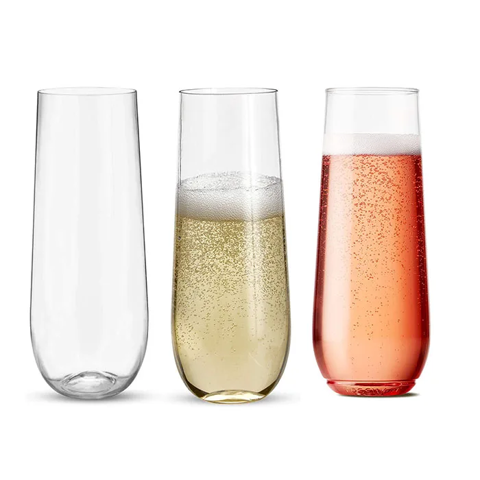 12 унций Небьющийся Stemless Пластиковый Винный бокал для шампанского очки прочный многоразовая небьющиеся линзы чашка для домашнего офиса бары для свадьбы