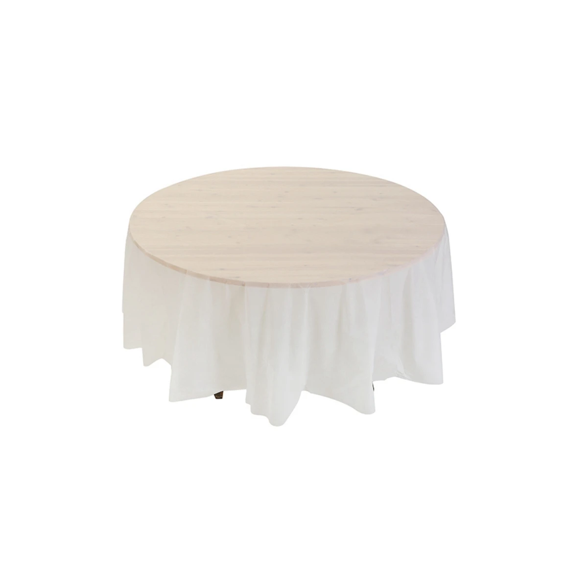 New Type White Round Elastic Fitter Vinyl Tablecloth Restaurant Tablecloth