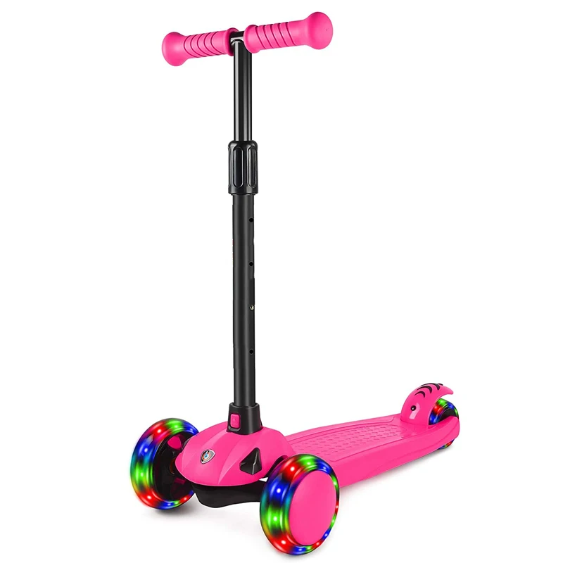 Children foot kick scooter with 3 PU led light wheels kids scooter for sale